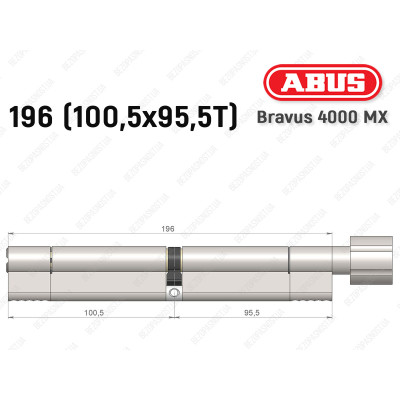 Цилиндр ABUS BRAVUS 4000 MX, с тумблером, 195 (100х95T)