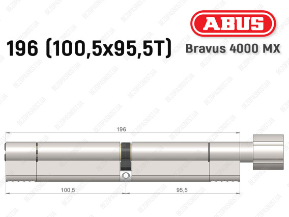 Циліндр ABUS BRAVUS 4000 MX, з тумблером, 195 (100х95T)