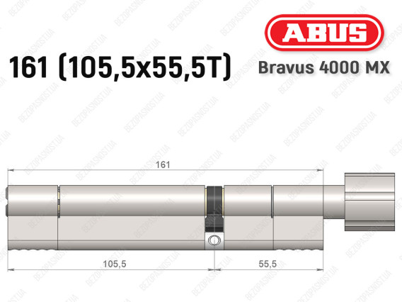 Цилиндр ABUS BRAVUS 4000 MX, с тумблером, 160 (105х55T)