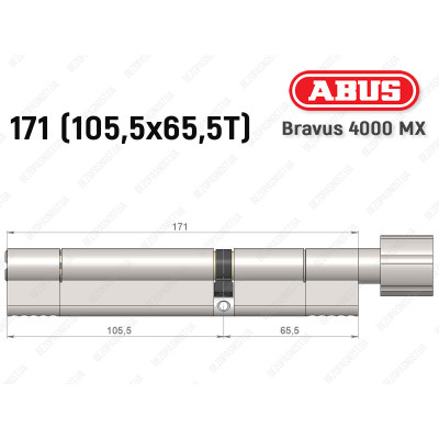 Циліндр ABUS BRAVUS 4000 MX, з тумблером, 170 (105х65T)