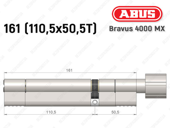 Циліндр ABUS BRAVUS 4000 MX, з тумблером, 160 (110х50T)