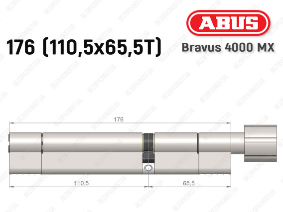 Циліндр ABUS BRAVUS 4000 MX, з тумблером, 175 (110х65T)