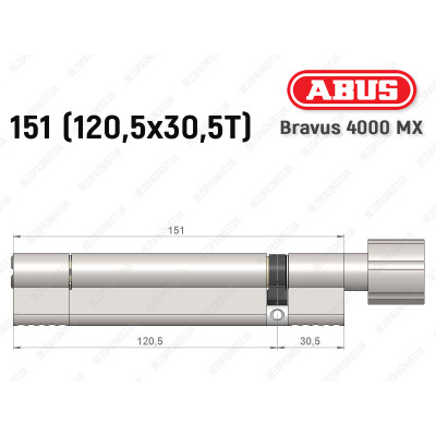 Циліндр ABUS BRAVUS 4000 MX, з тумблером, 150 (120х30T)
