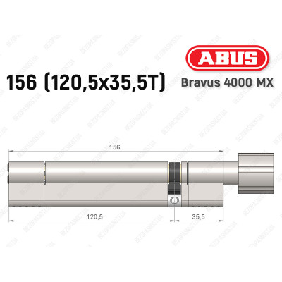 Циліндр ABUS BRAVUS 4000 MX, з тумблером, 155 (120х35T)