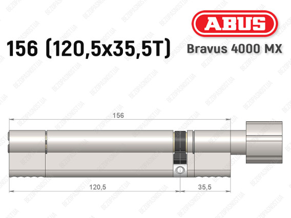 Циліндр ABUS BRAVUS 4000 MX, з тумблером, 155 (120х35T)