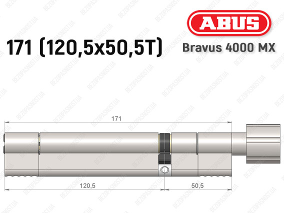Циліндр ABUS BRAVUS 4000 MX, з тумблером, 170 (120х50T)