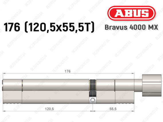 Цилиндр ABUS BRAVUS 4000 MX, с тумблером, 175 (120х55T)