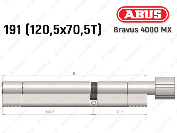 Циліндр ABUS BRAVUS 4000 MX, з тумблером, 190 (120х70T)