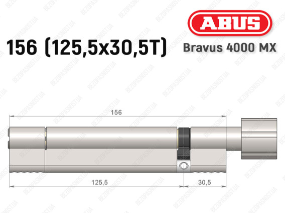 Циліндр ABUS BRAVUS 4000 MX, з тумблером, 155 (125х30T)
