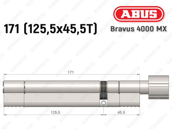 Циліндр ABUS BRAVUS 4000 MX, з тумблером, 170 (125х45T)