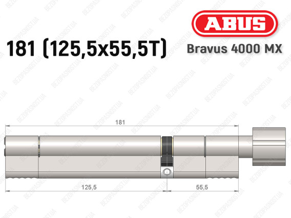 Циліндр ABUS BRAVUS 4000 MX, з тумблером, 180 (125х55T)