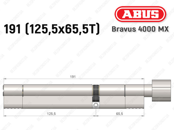 Циліндр ABUS BRAVUS 4000 MX, з тумблером, 190 (125х65T)
