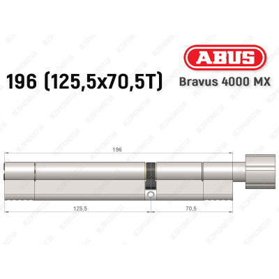 Цилиндр ABUS BRAVUS 4000 MX, с тумблером, 195 (125х70T)