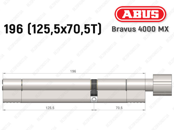 Цилиндр ABUS BRAVUS 4000 MX, с тумблером, 195 (125х70T)