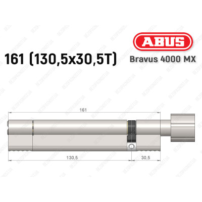 Циліндр ABUS BRAVUS 4000 MX, з тумблером, 160 (130х30T)