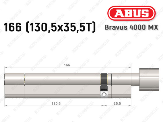 Циліндр ABUS BRAVUS 4000 MX, з тумблером, 165 (130х35T)