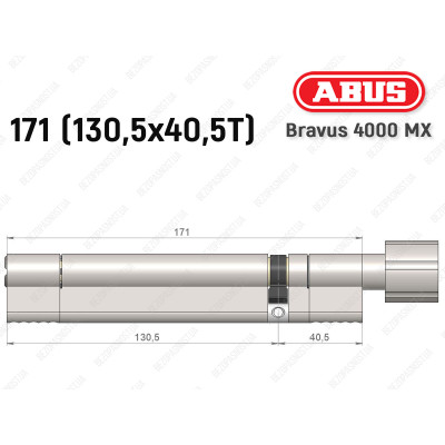 Циліндр ABUS BRAVUS 4000 MX, з тумблером, 170 (130х40T)