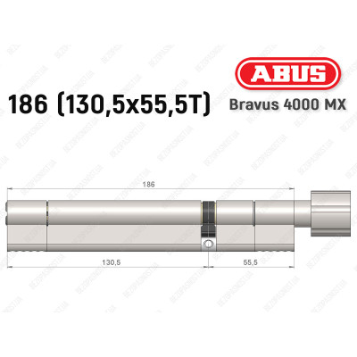 Циліндр ABUS BRAVUS 4000 MX, з тумблером, 185 (130х55T)