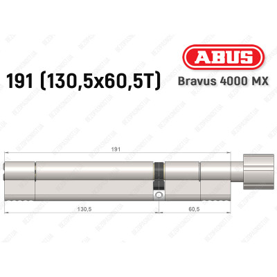 Цилиндр ABUS BRAVUS 4000 MX, с тумблером, 190 (130х60T)