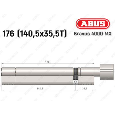 Циліндр ABUS BRAVUS 4000 MX, з тумблером, 175 (140х35T)