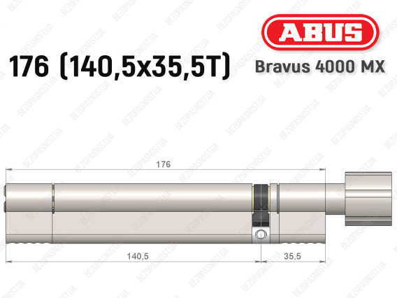 Циліндр ABUS BRAVUS 4000 MX, з тумблером, 175 (140х35T)