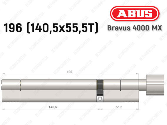 Циліндр ABUS BRAVUS 4000 MX, з тумблером, 195 (140х55T)
