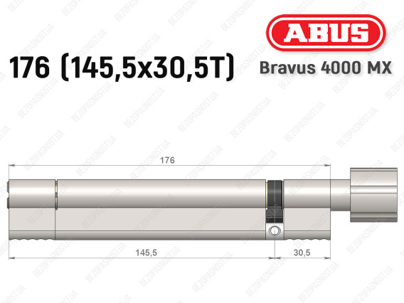 Циліндр ABUS BRAVUS 4000 MX, з тумблером, 175 (145х30T)