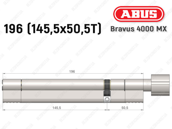 Циліндр ABUS BRAVUS 4000 MX, з тумблером, 195 (145х50T)