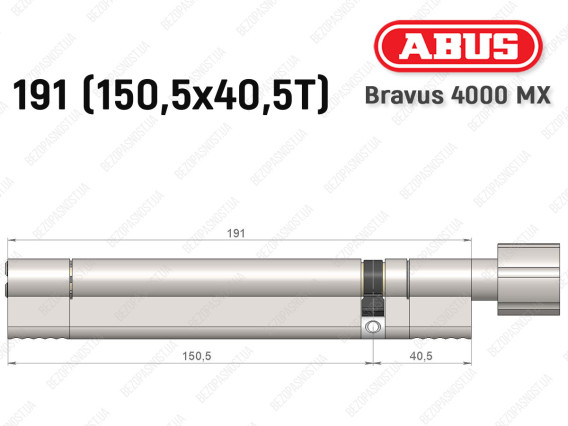 Циліндр ABUS BRAVUS 4000 MX, з тумблером, 190 (150х40T)