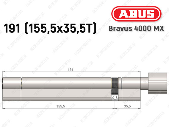 Цилиндр ABUS BRAVUS 4000 MX, с тумблером, 190 (155х35T)