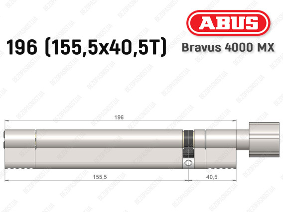 Циліндр ABUS BRAVUS 4000 MX, з тумблером, 195 (155х40T)