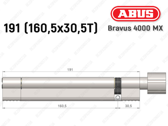 Циліндр ABUS BRAVUS 4000 MX, з тумблером, 190 (160х30T)