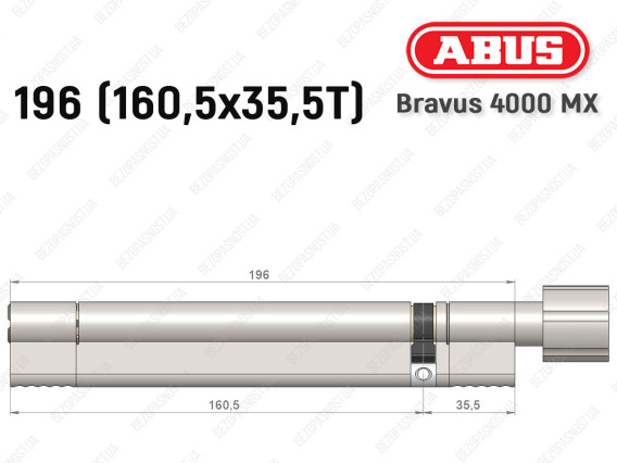 Циліндр ABUS BRAVUS 4000 MX, з тумблером, 195 (160х35T)