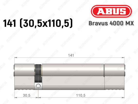 Циліндр ABUS BRAVUS 4000 MX, ключ-ключ, 140 (30х110)