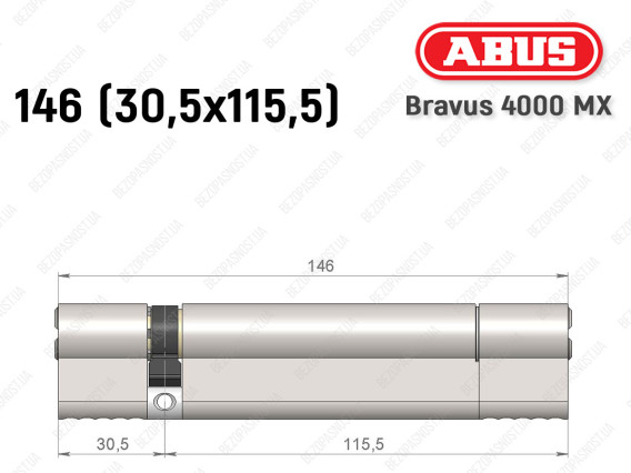 Цилиндр ABUS BRAVUS 4000 MX, ключ-ключ, 145 (30х115)
