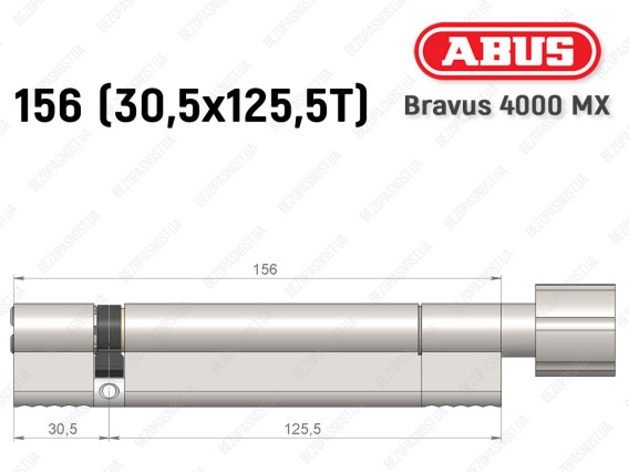 Циліндр ABUS BRAVUS 4000 MX, з тумблером, 155 (30х125T)