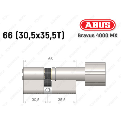 Циліндр ABUS BRAVUS 4000 MX, з тумблером, 65 (30х35Т)