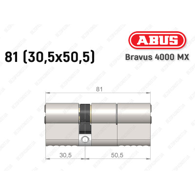 Цилиндр ABUS BRAVUS 4000 MX, ключ-ключ, 80 (30х50)