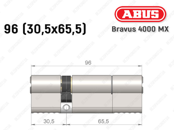 Циліндр ABUS BRAVUS 4000 MX, ключ-ключ, 95 (30х65)