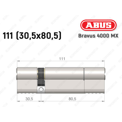 Цилиндр ABUS BRAVUS 4000 MX, ключ-ключ, 110 (30х80)