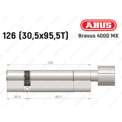 Циліндр ABUS BRAVUS 4000 MX, з тумблером, 125 (30х95T)