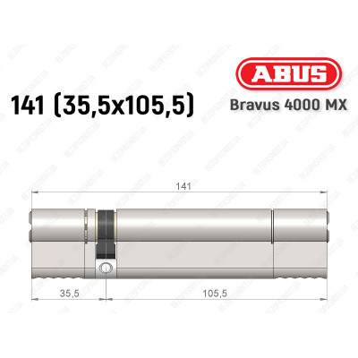Циліндр ABUS BRAVUS 4000 MX, ключ-ключ, 140 (35х105)