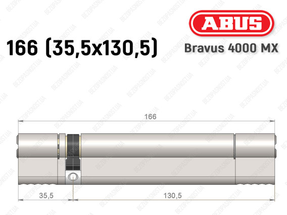Циліндр ABUS BRAVUS 4000 MX, ключ-ключ, 165 (35х130)