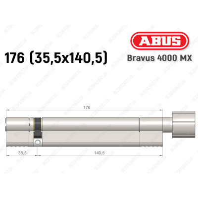Циліндр ABUS BRAVUS 4000 MX, з тумблером, 175 (35х140T)