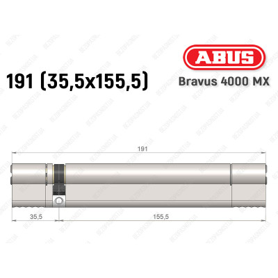 Циліндр ABUS BRAVUS 4000 MX, ключ-ключ, 190 (35х155)