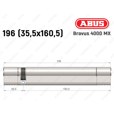 Циліндр ABUS BRAVUS 4000 MX, ключ-ключ, 195 (35х160)