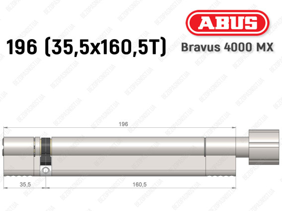 Циліндр ABUS BRAVUS 4000 MX, з тумблером, 195 (35х160T)
