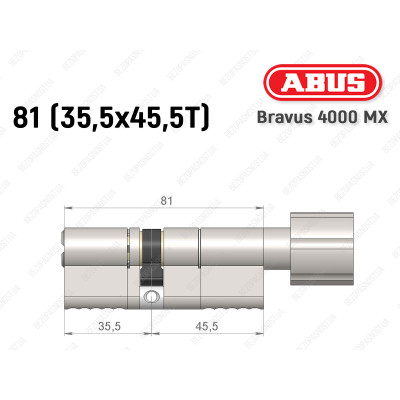 Циліндр ABUS BRAVUS 4000 MX, з тумблером, 80 (35х45Т)