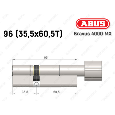 Циліндр ABUS BRAVUS 4000 MX, з тумблером, 95 (35х60Т)