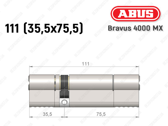 Цилиндр ABUS BRAVUS 4000 MX, ключ-ключ, 110 (35х75)